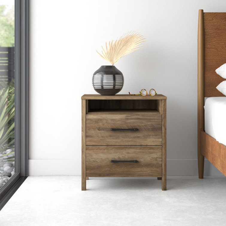 Allysyn 20.9 W Nightstand Set of 2 Wade Logan Color Dusty Gray Oak